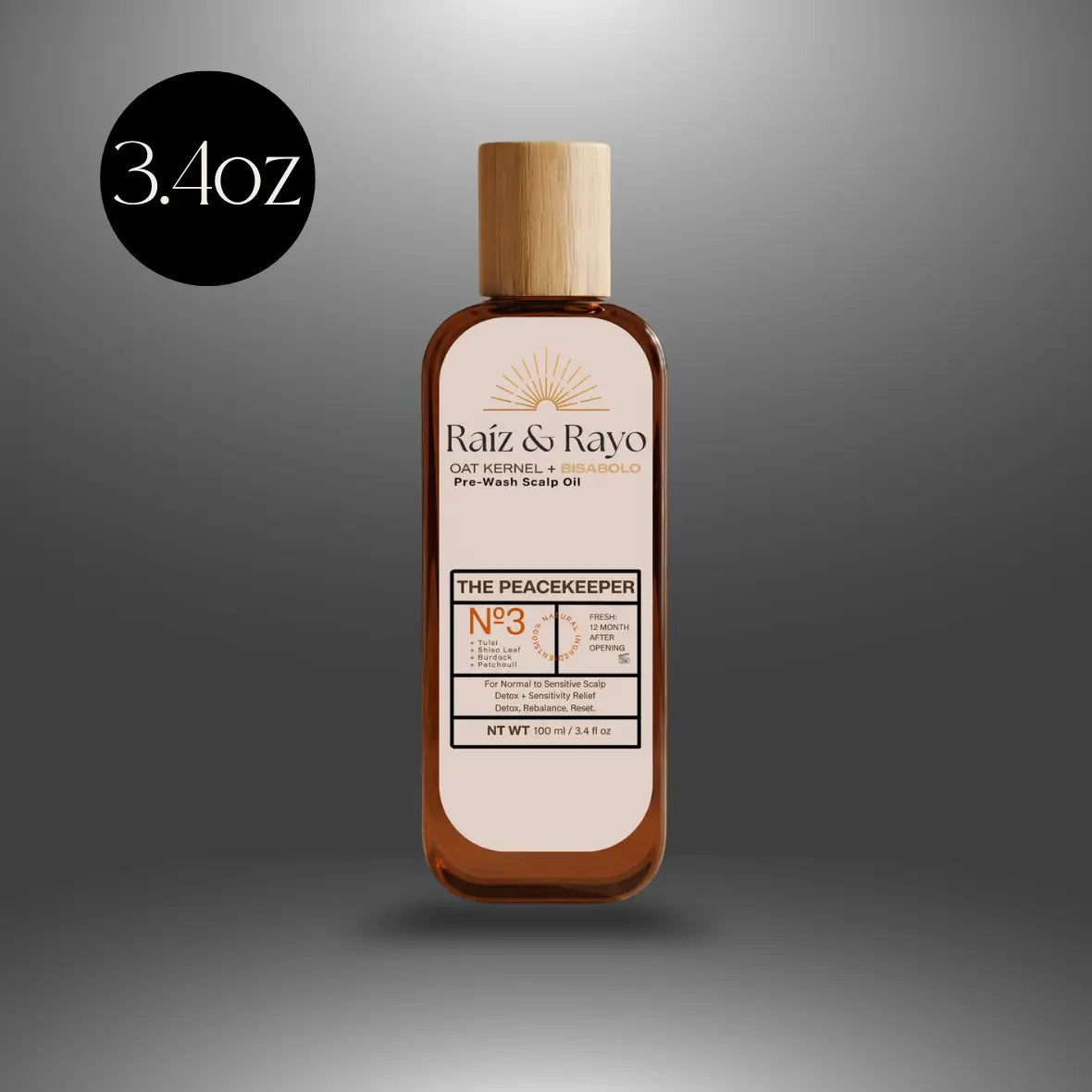 Raíz & Rayo No.3 The Peacekeeper | Organic Pre-Wash Scalp Oil | 100ml / 3.4oz Raiz & Rayo