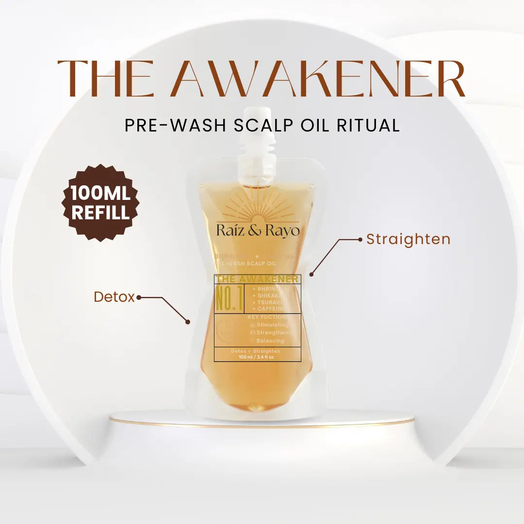 Raíz & Rayo No.1 The Awakener (REFILL) | Organic Pre-Wash Scalp Oil | 100ml / 3.4oz Raiz & Rayo