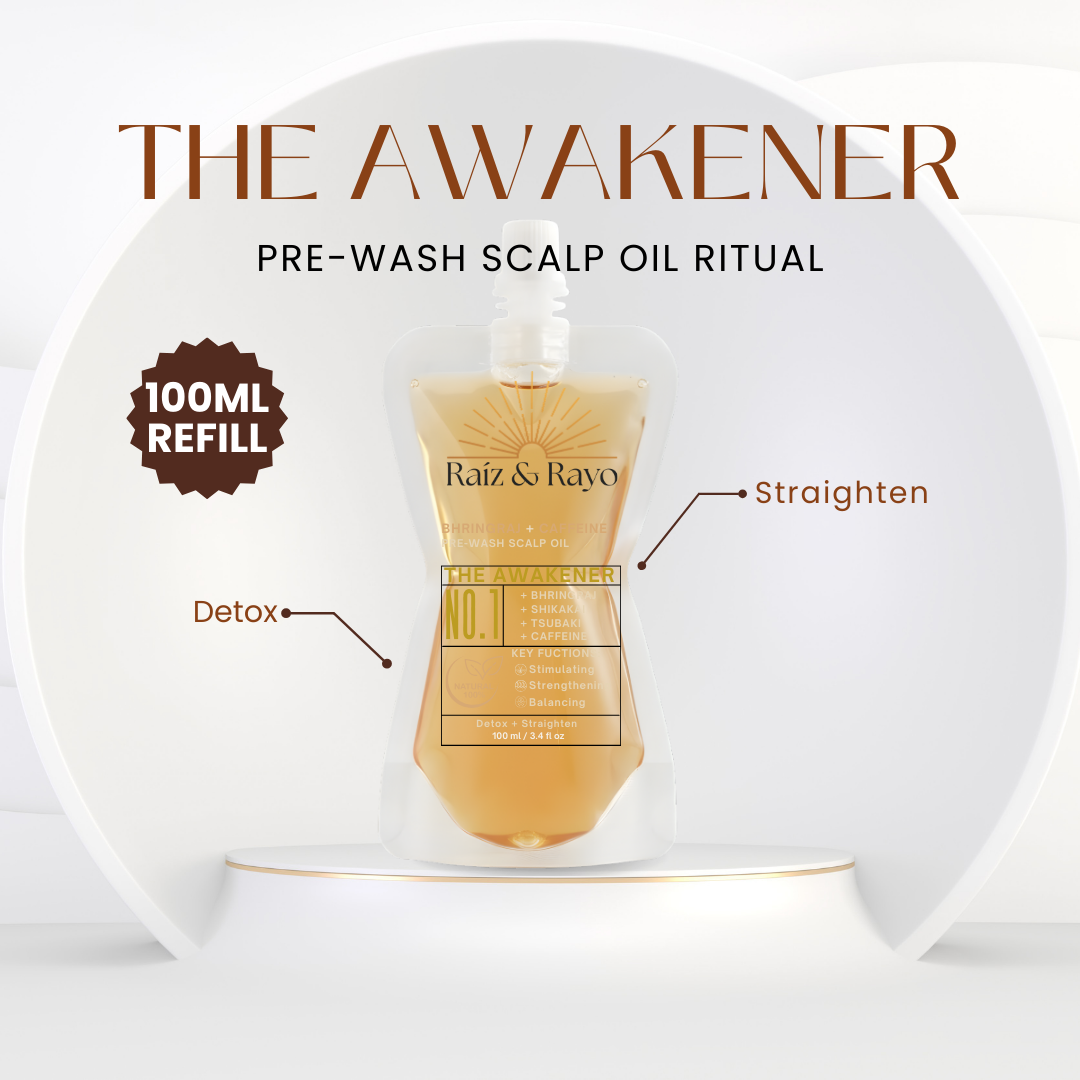 Raíz & Rayo No.1 The Awakener (REFILL) | Organic Pre-Wash Scalp Oil | 100ml / 3.4oz Raiz & Rayo
