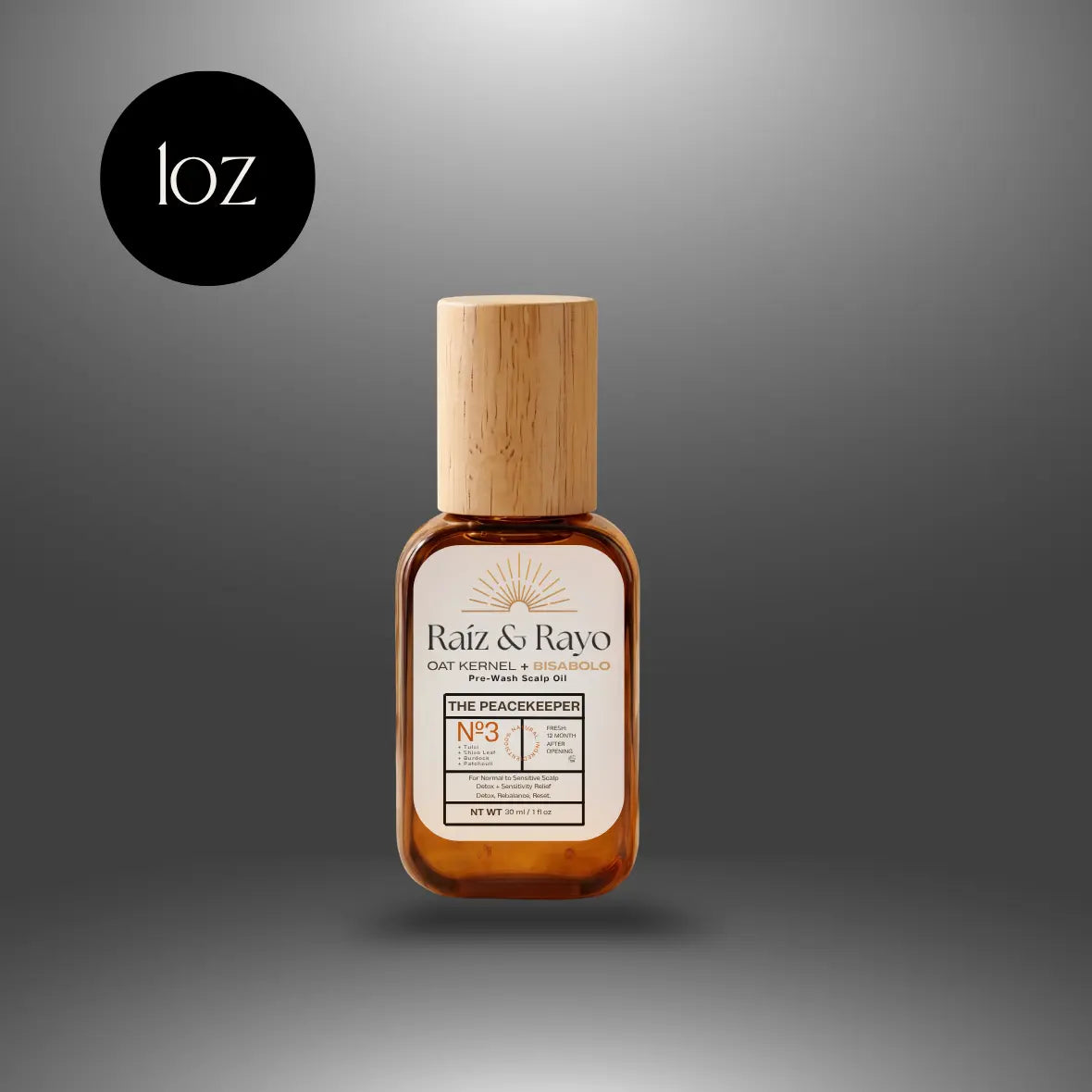 Raíz & Rayo No.3 The Peacekeeper Organic Travel / Sample Size | Organic Pre-Wash Scalp Oil | 30ml / 1oz Raiz & Rayo