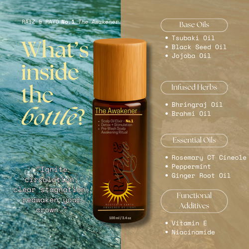 Eco-Friendly Scalp Oil Refill | Raíz & Rayo No.1 The Awakener 100ml