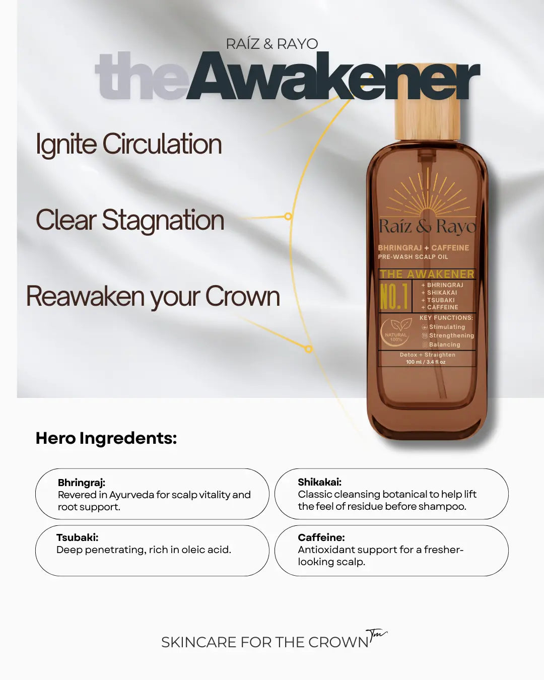 Raíz & Rayo 100ml Collection | Pre-Wash Scalp Oil | 100ml / 3.4oz Raiz & Rayo