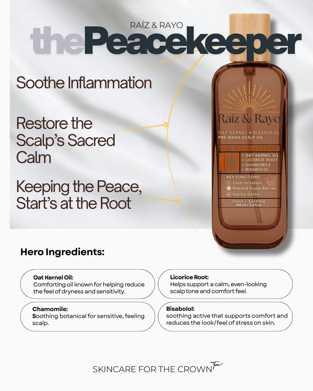 Raíz & Rayo 100ml Collection | Pre-Wash Scalp Oil | 100ml / 3.4oz Raiz & Rayo