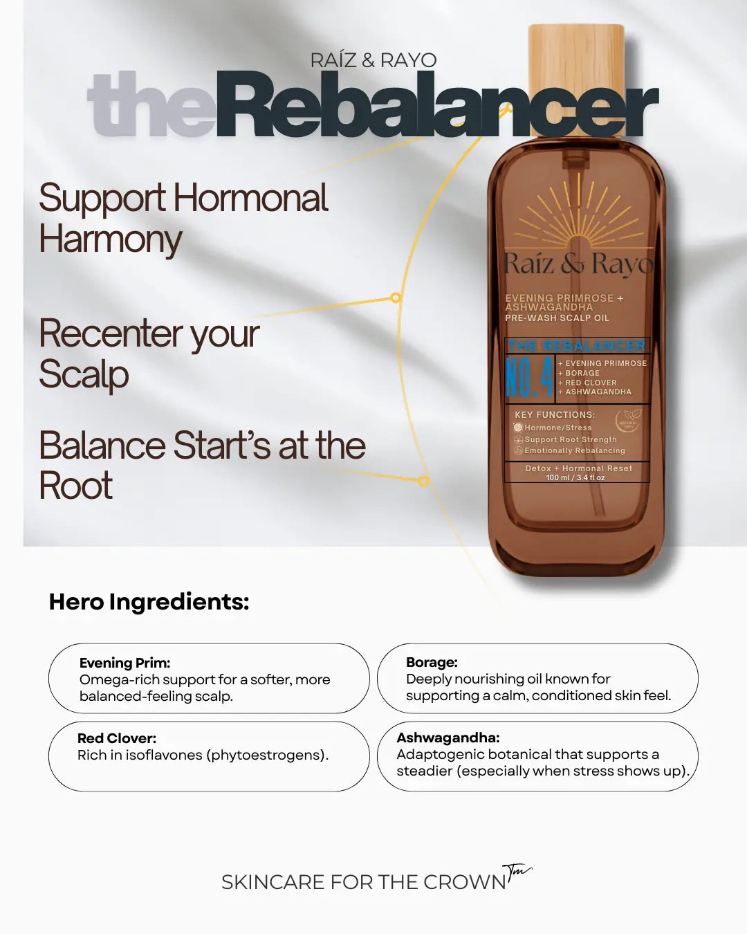 Raíz & Rayo 100ml Collection | Pre-Wash Scalp Oil | 100ml / 3.4oz Raiz & Rayo