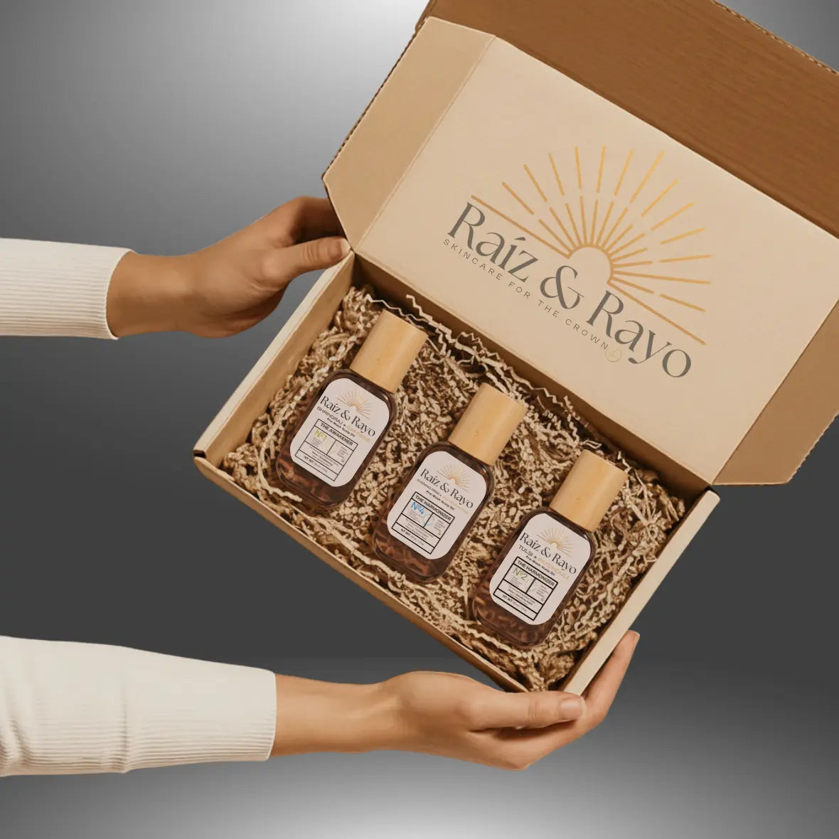 Raíz & Rayo Trio Sample/travel-Set collection | Organic Pre-Wash Scalp Oil Set | 30ml/1oz Raiz & Rayo