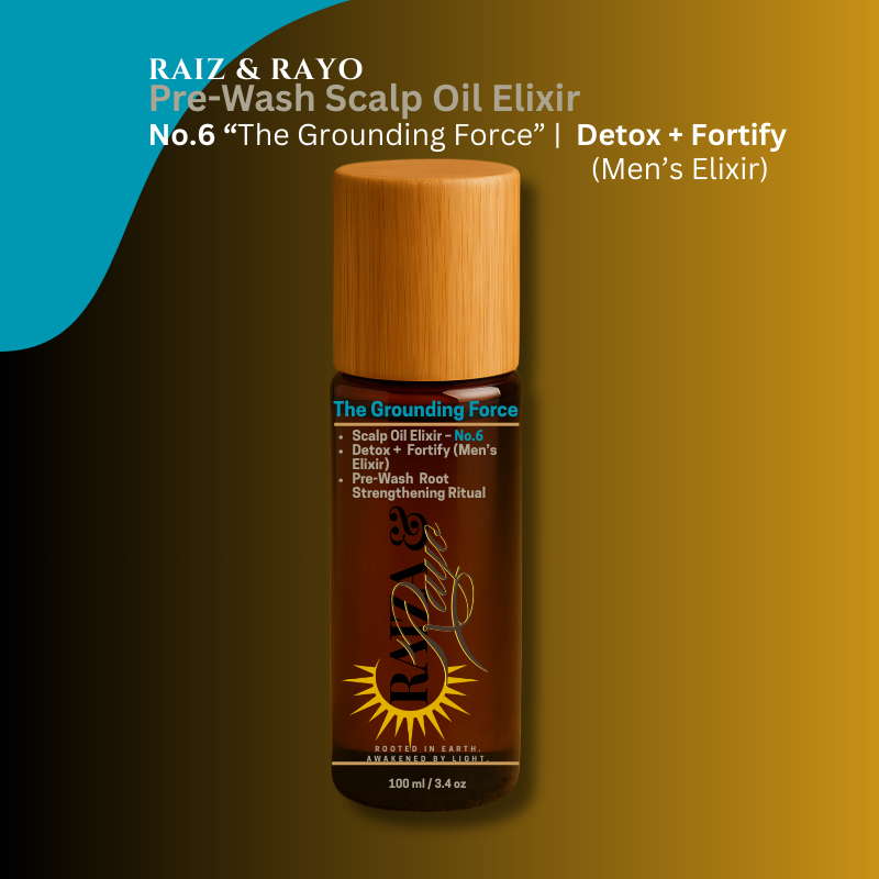 Eco-Friendly Men's Stabilizer Scalp Oil Refill | Raíz & Rayo No.6 The Grounding Force 100ml