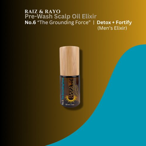 Men’s Hair Growth Oil Travel Size | Raíz & Rayo No.6 The Grounding Force 1oz
