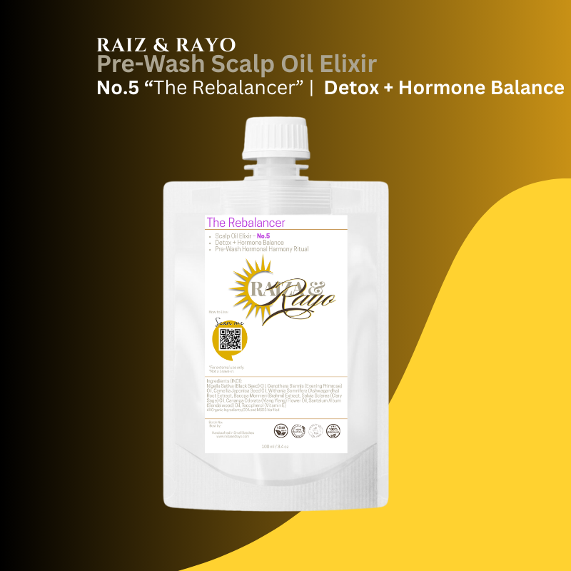 Eco-Friendly Hormone Balance Scalp Oil Refill | Raíz & Rayo No.5 The Rebalancer 100ml