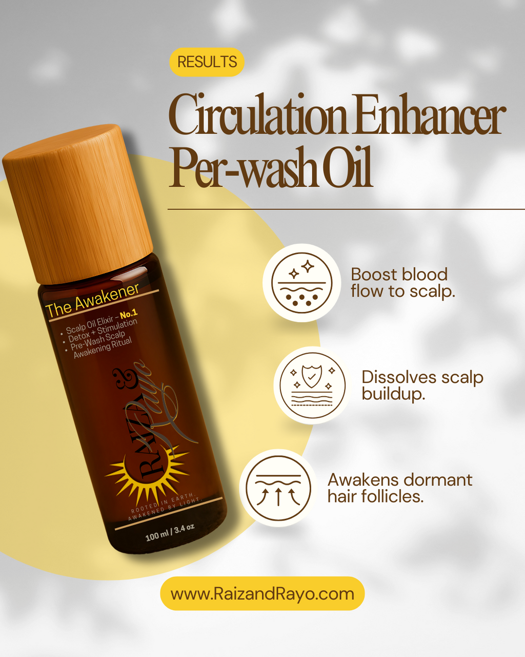 Eco-Friendly Scalp Oil Refill | Raíz & Rayo No.1 The Awakener 100ml