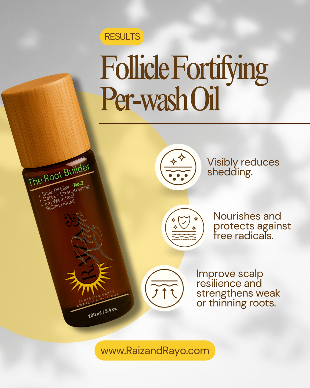 Eco-Friendly Scalp Oil Refill | Raíz & Rayo No.2 The Root Builder 100ml