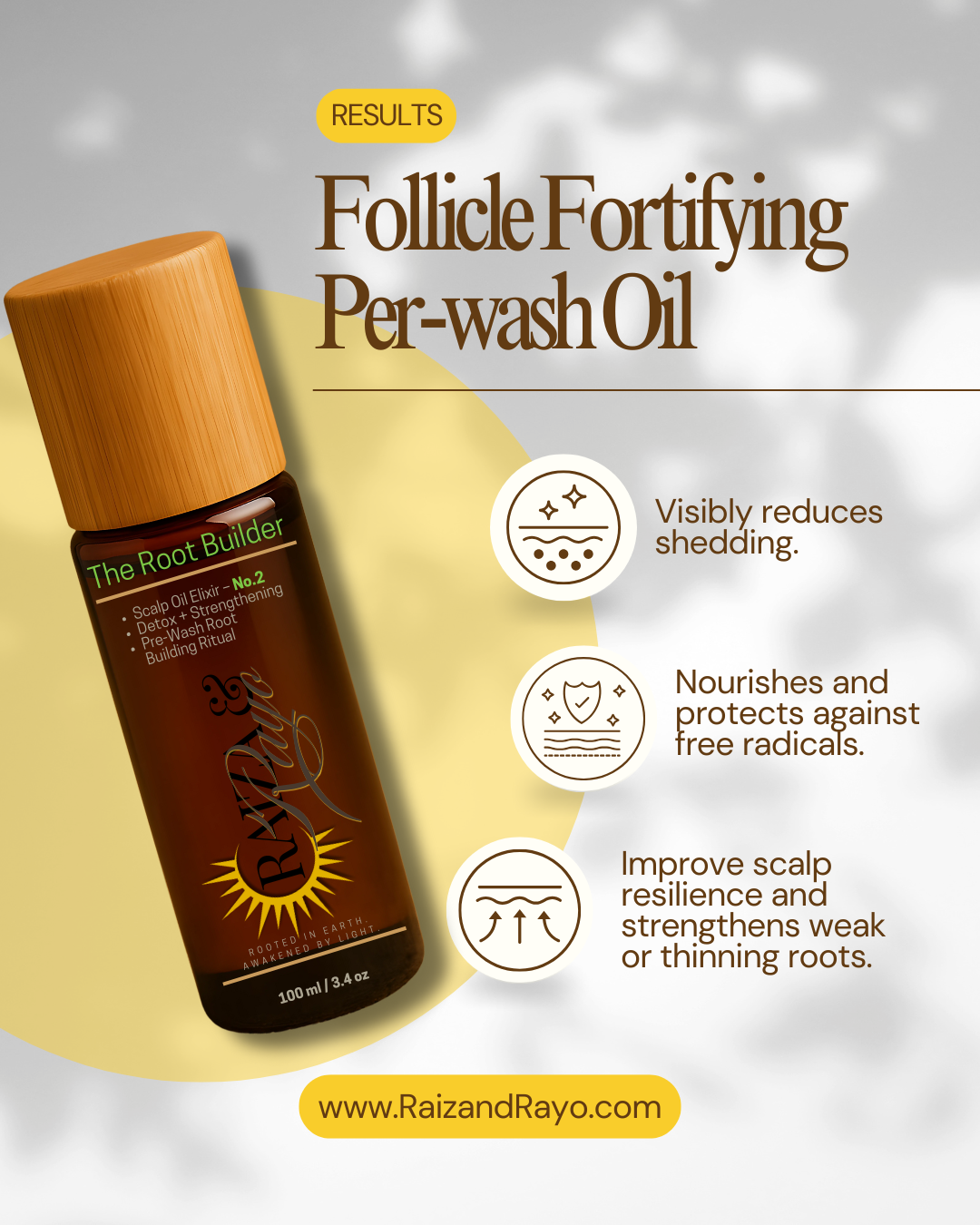 Eco-Friendly Scalp Oil Refill | Raíz & Rayo No.2 The Root Builder 100ml