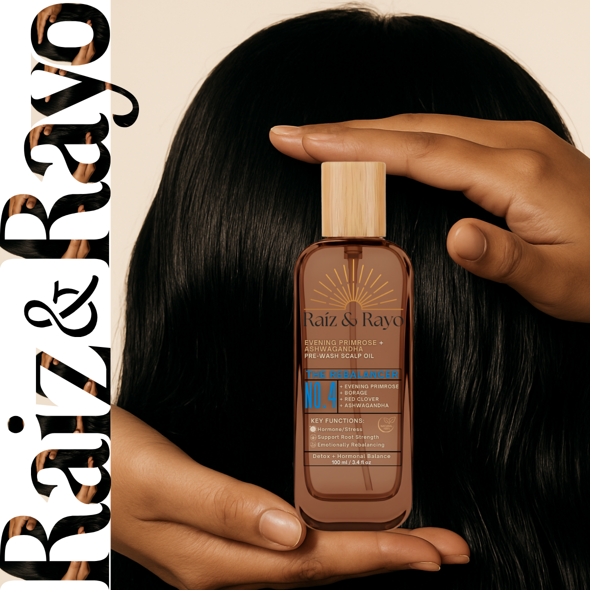 Aceite estimulante orgánico para el cuero cabelludo de 120 ml | Raíz &amp; Rayo No.1 – El Despertador