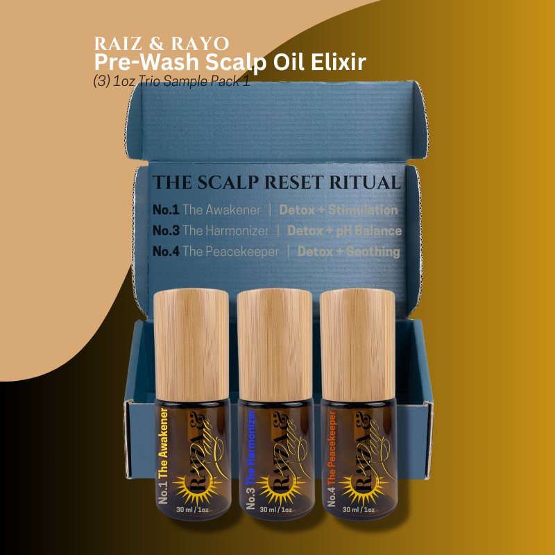 The Root Resilience System Trio Set #2 | Raíz & Rayo Organic Scalp Oil Set (No.2, No.5, No.6) (3)1oz