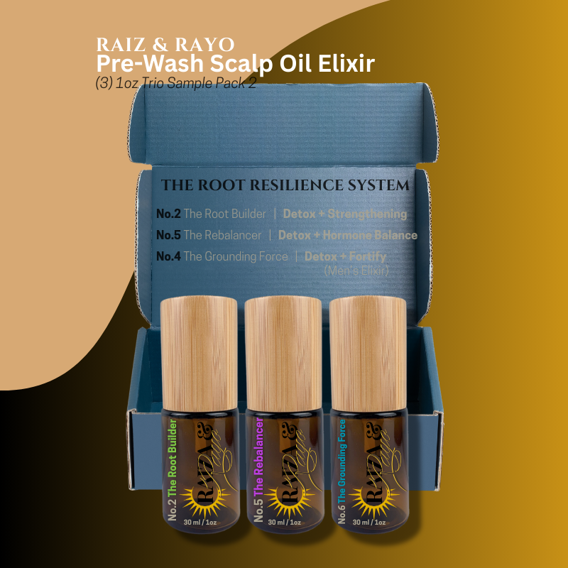 The Root Resilience System Trio Set #2 | Raíz & Rayo Organic Scalp Oil Set (No.2, No.5, No.6) (3)1oz